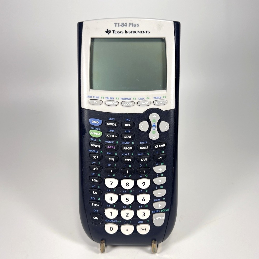 Texas Instruments TI-84 Plus Graphing Calculator Black Cover Bag Manual Tested